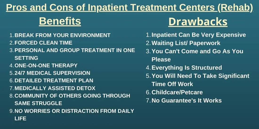 Pros and Cons of Inpatient Treatment Centers (Rehab) 